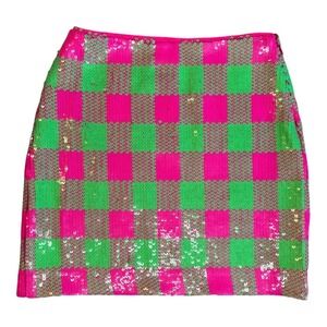 NEW Trina Turk Rico Check Mini Skirt Party Festival Size 00 NWT‎